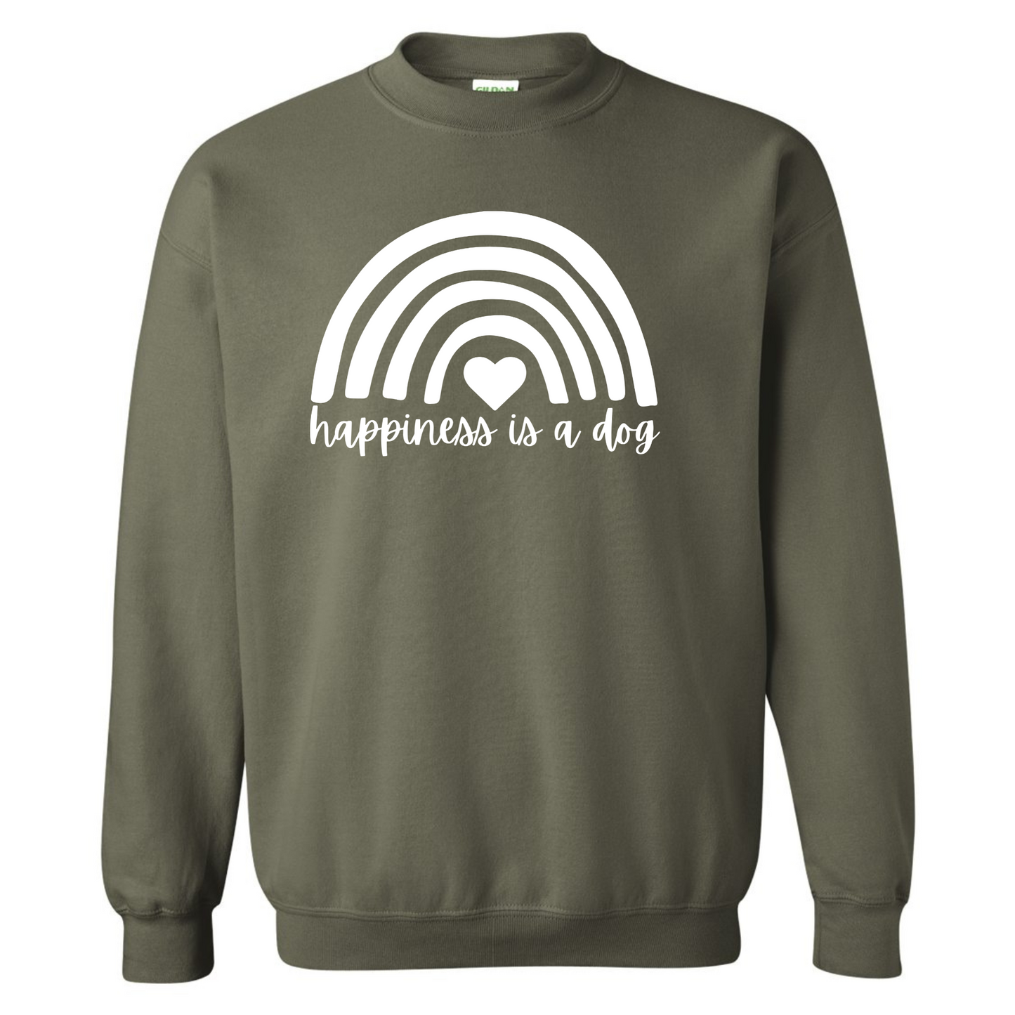 Happiness is a Dog Rainbow Crewneck