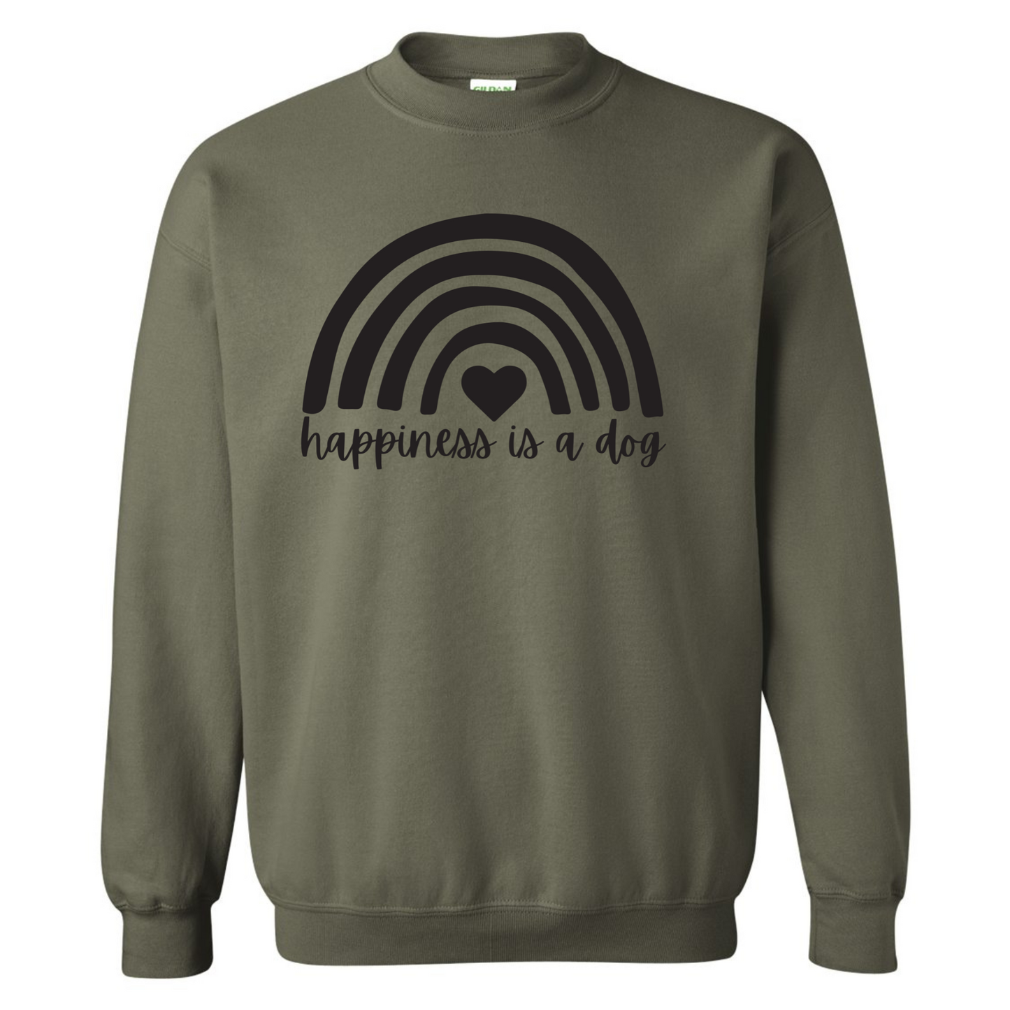 Happiness is a Dog Rainbow Crewneck
