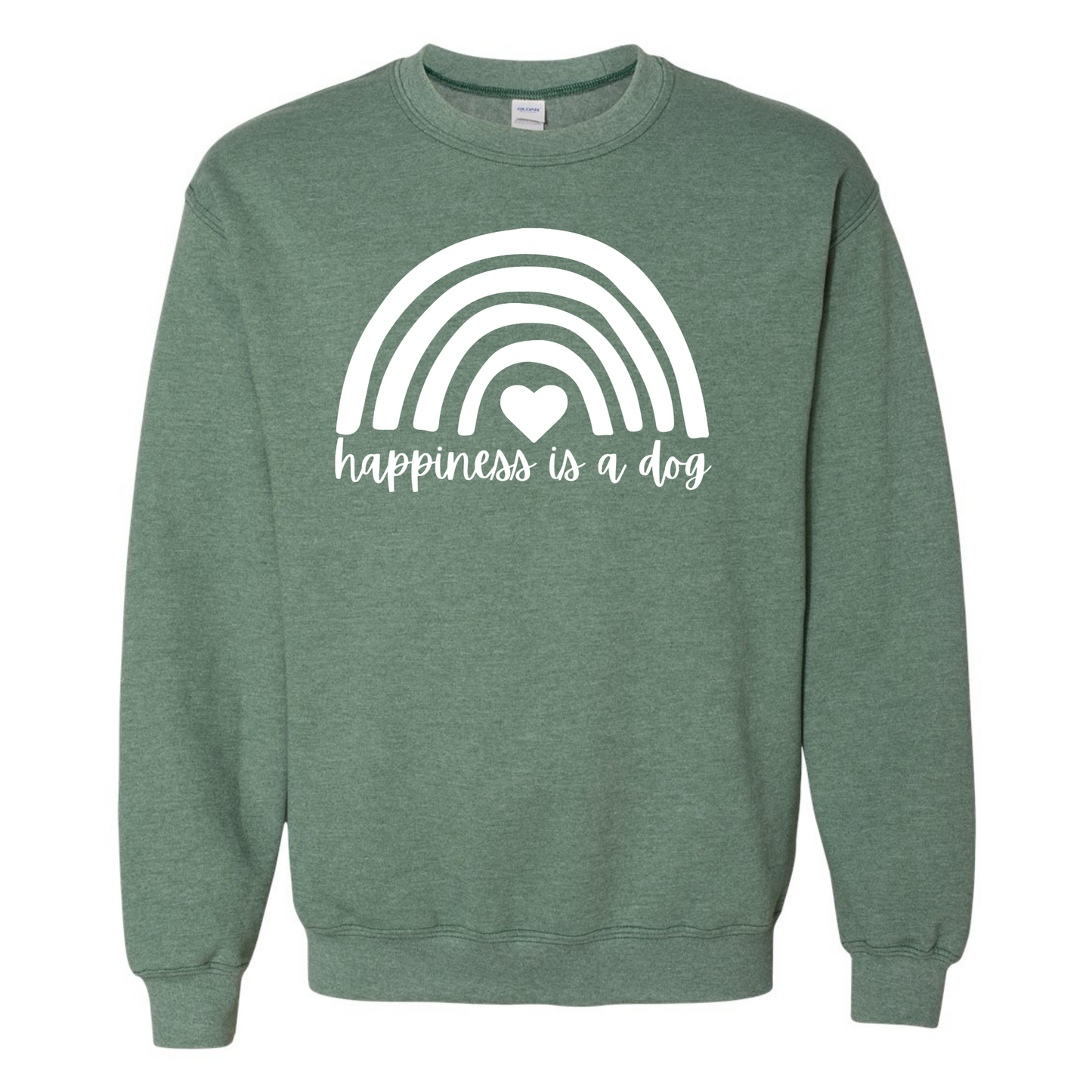 Happiness is a Dog Rainbow Crewneck