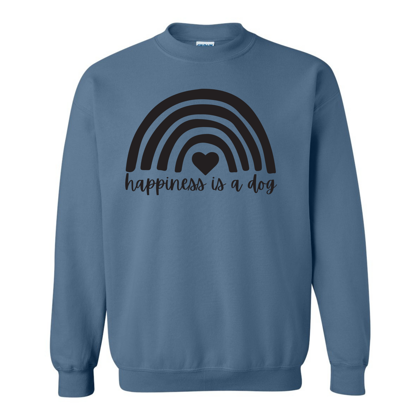 Happiness is a Dog Rainbow Crewneck