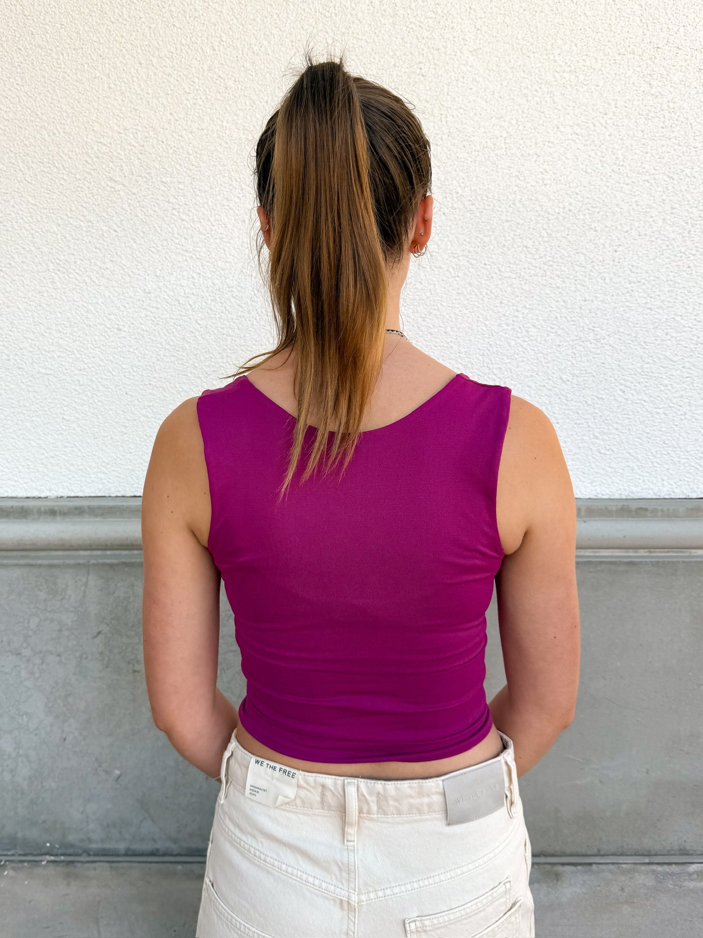 Free People Clean Lines Muscle Cami-Mulberry
