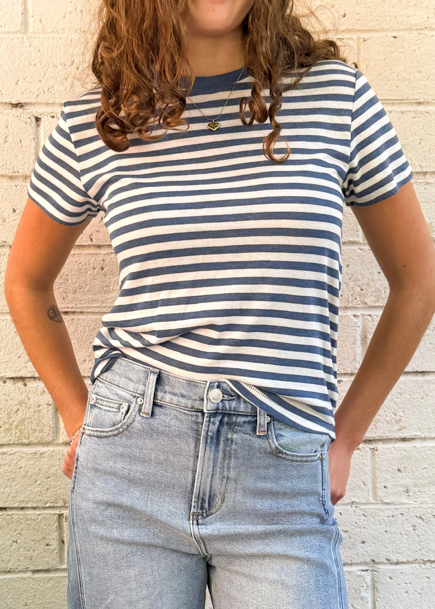 Z Supply Tourist Stripe Tee - ZT261475 - Calypso Blue