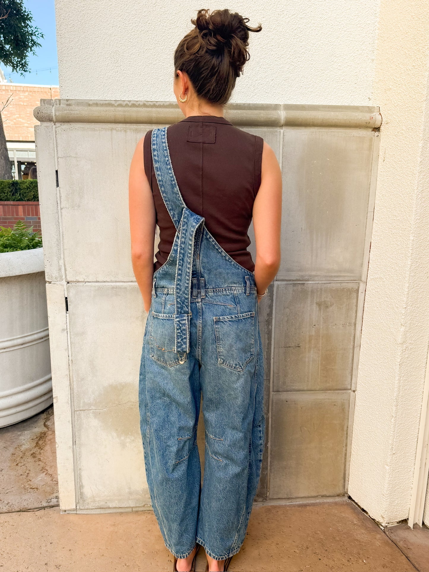 Free People Good Luck Overalls Ultra Light Beam