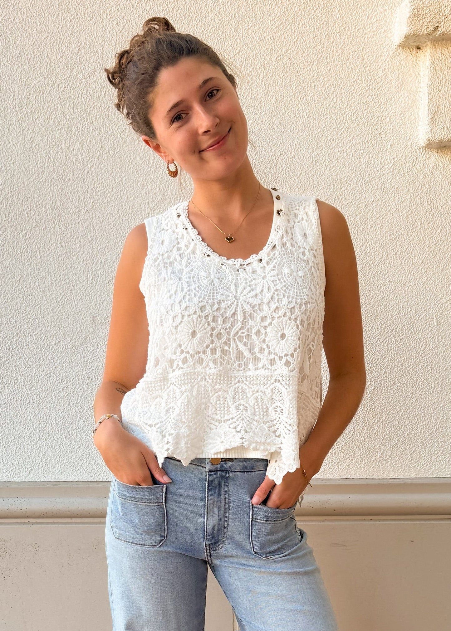 Crochet Tank White