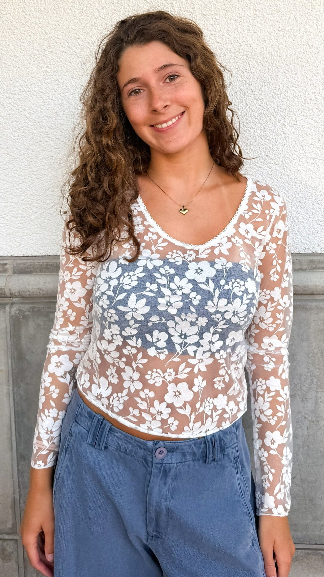 Free People Early Sunsets Top Ivory