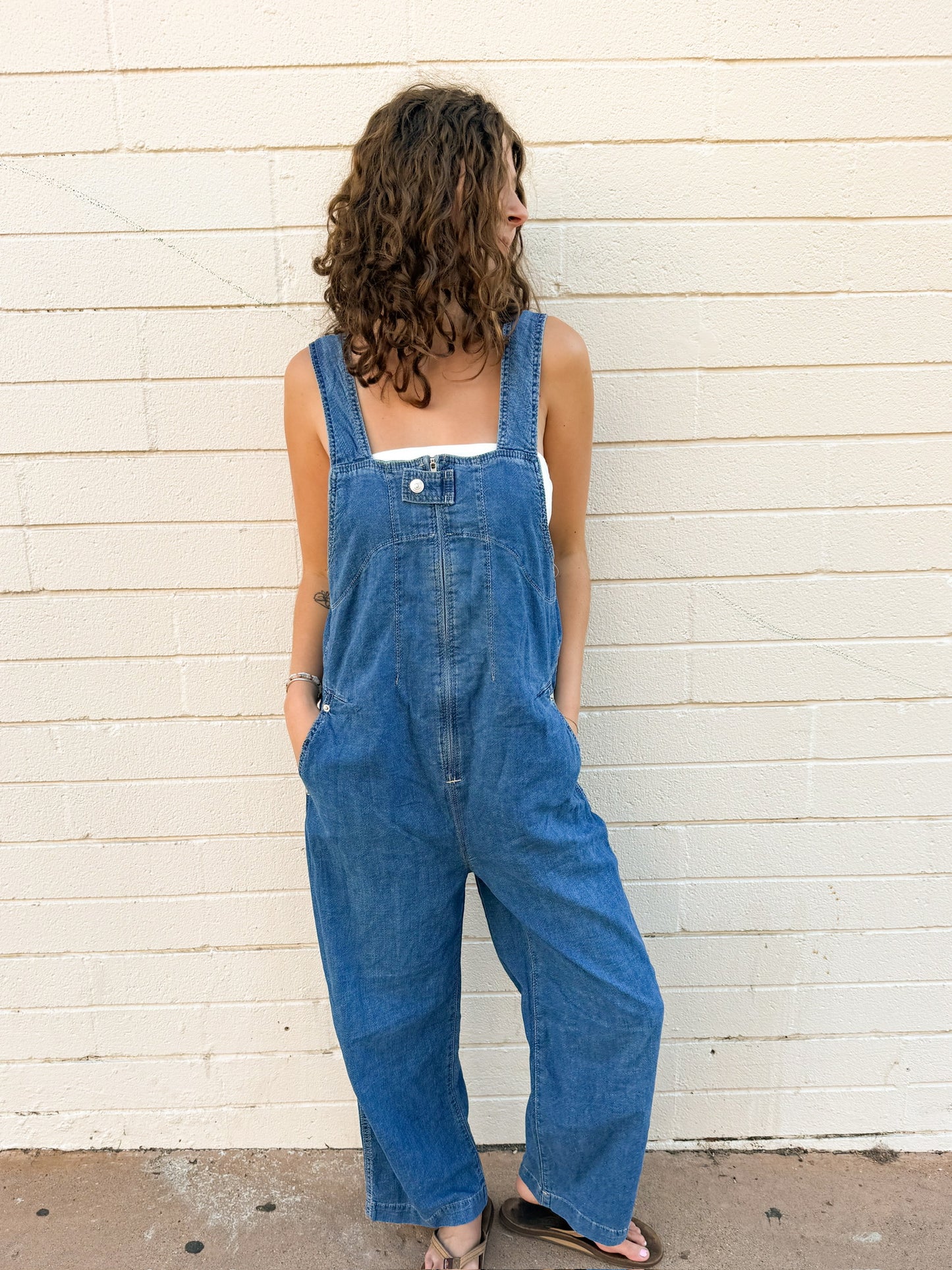 Free People Jude Mid Indigo Jumpsuit