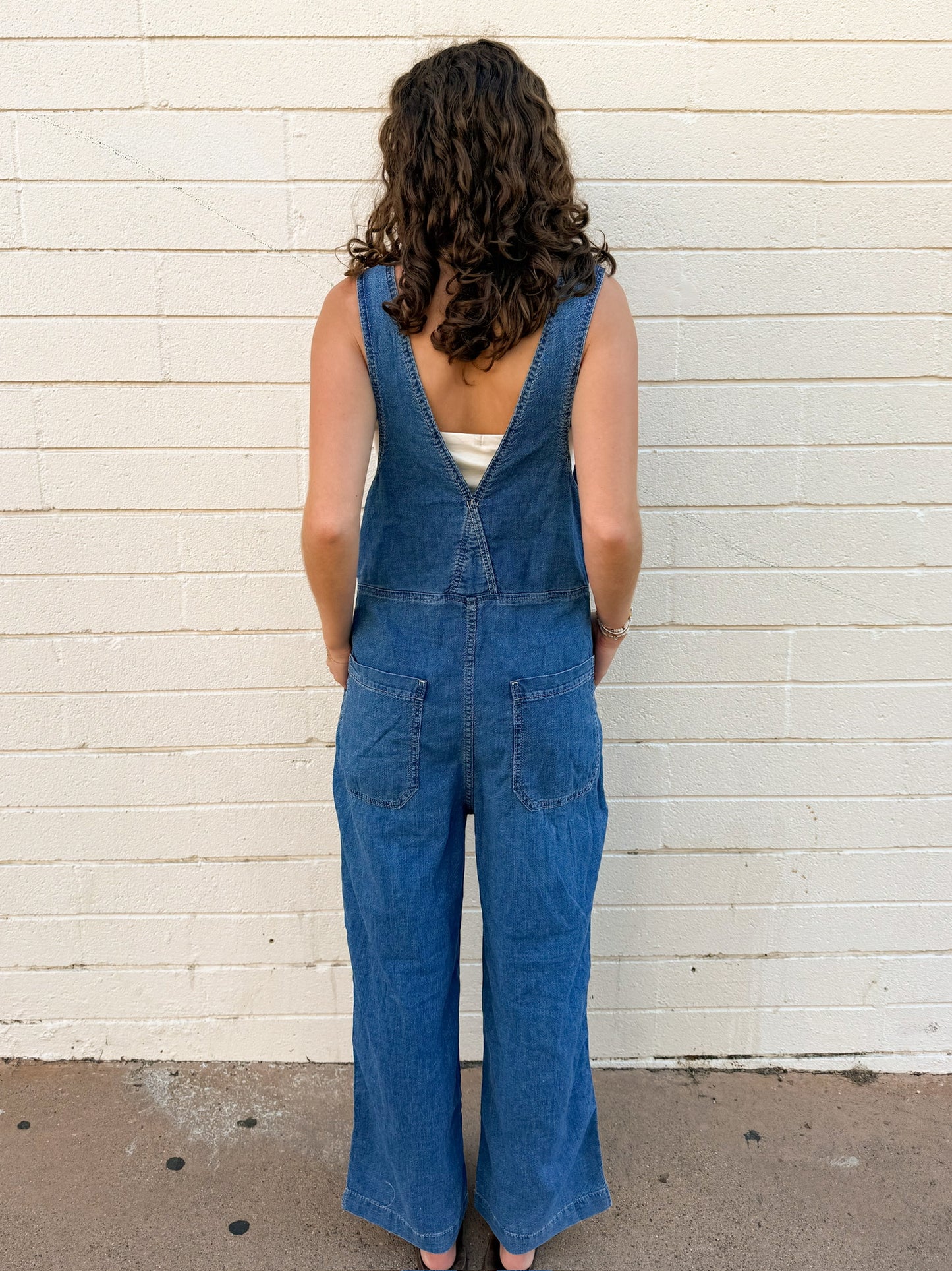 Free People Jude Mid Indigo Jumpsuit