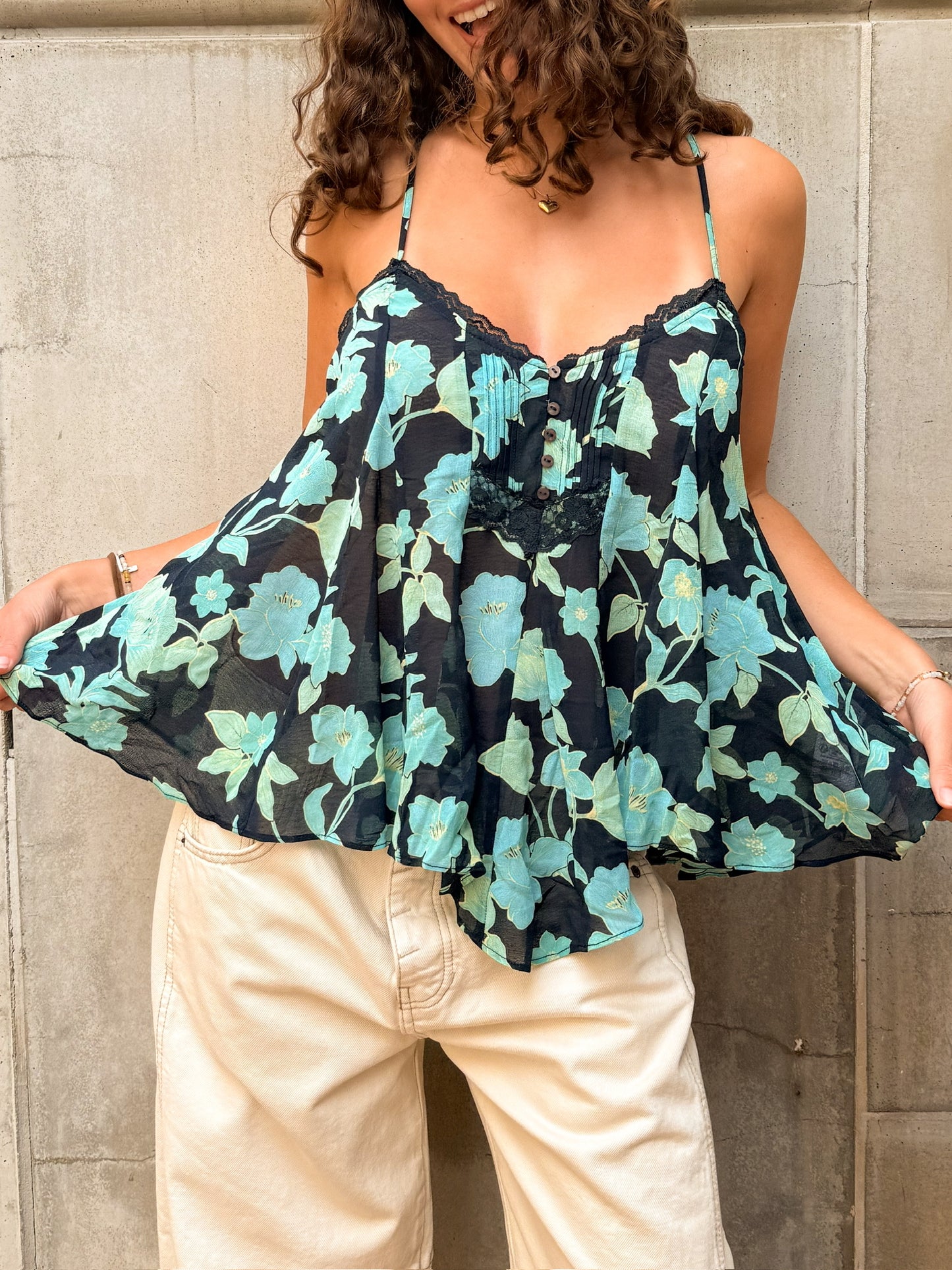 FP Margaux Print Tank - Capri Blue