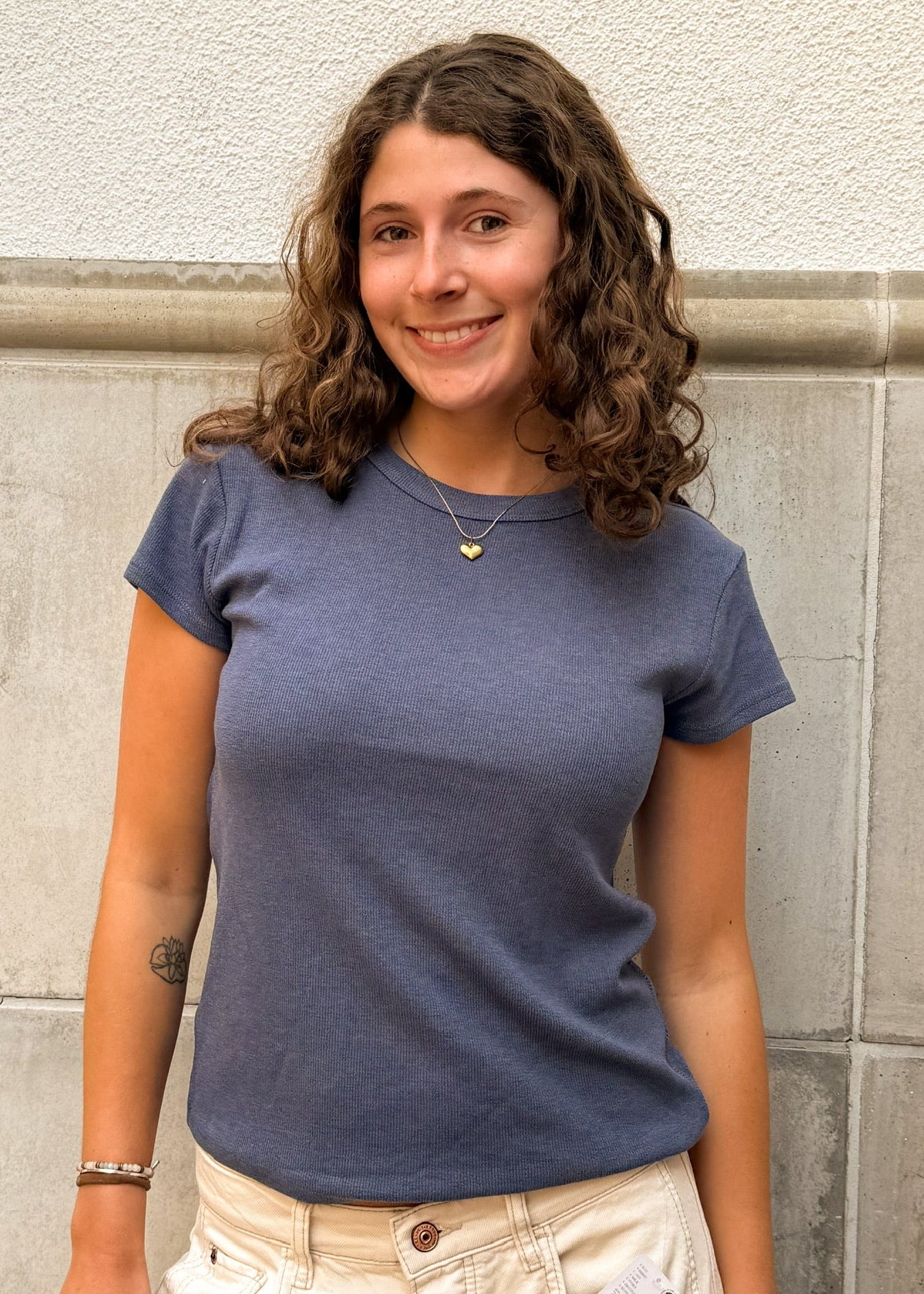 Z Supply Renae Rib Tee - Indigo