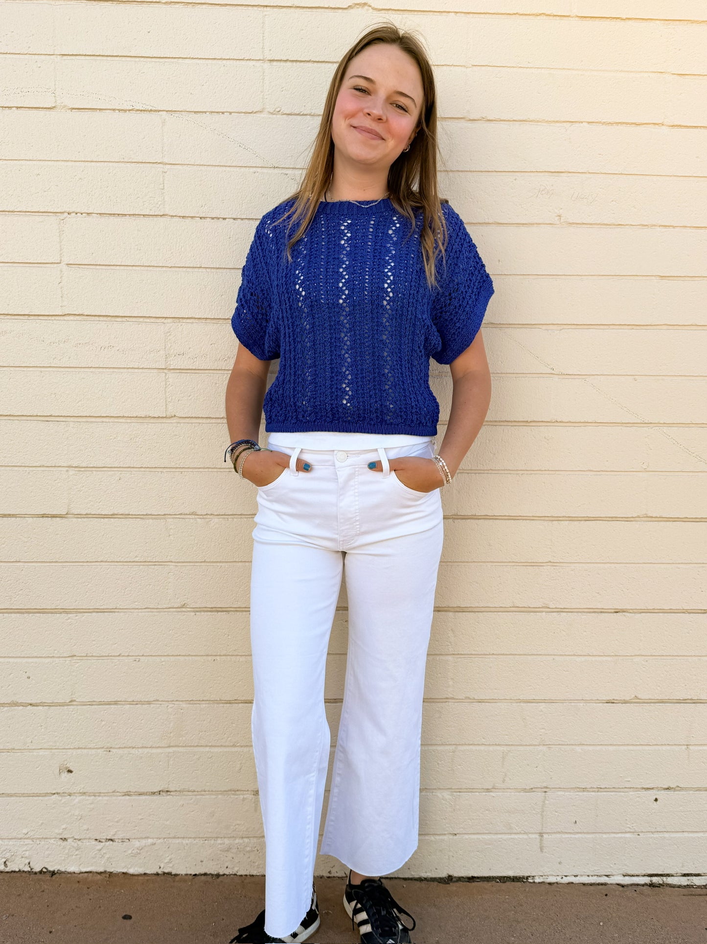 Z Supply Ballast Crochet Top - Nautical