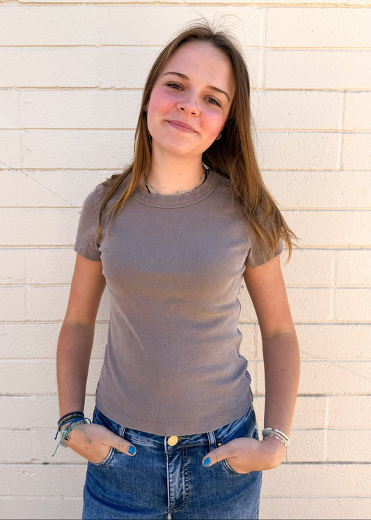 Free People WTF Atlas Tee Cocoa
