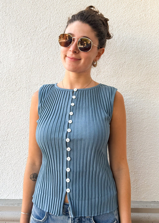 Free People Tilly Vest - Ocean