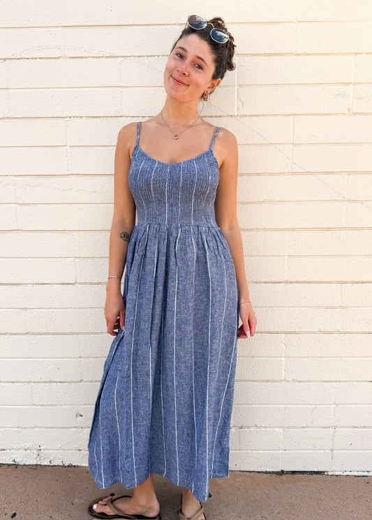 Z Supply Romy Striped Maxi Dress-Eclipse