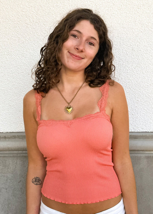 Free People Spring Fever Cami-Coral