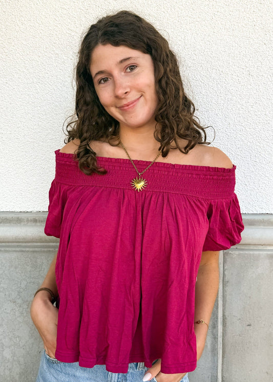 Free People Mabel Top - Sangria