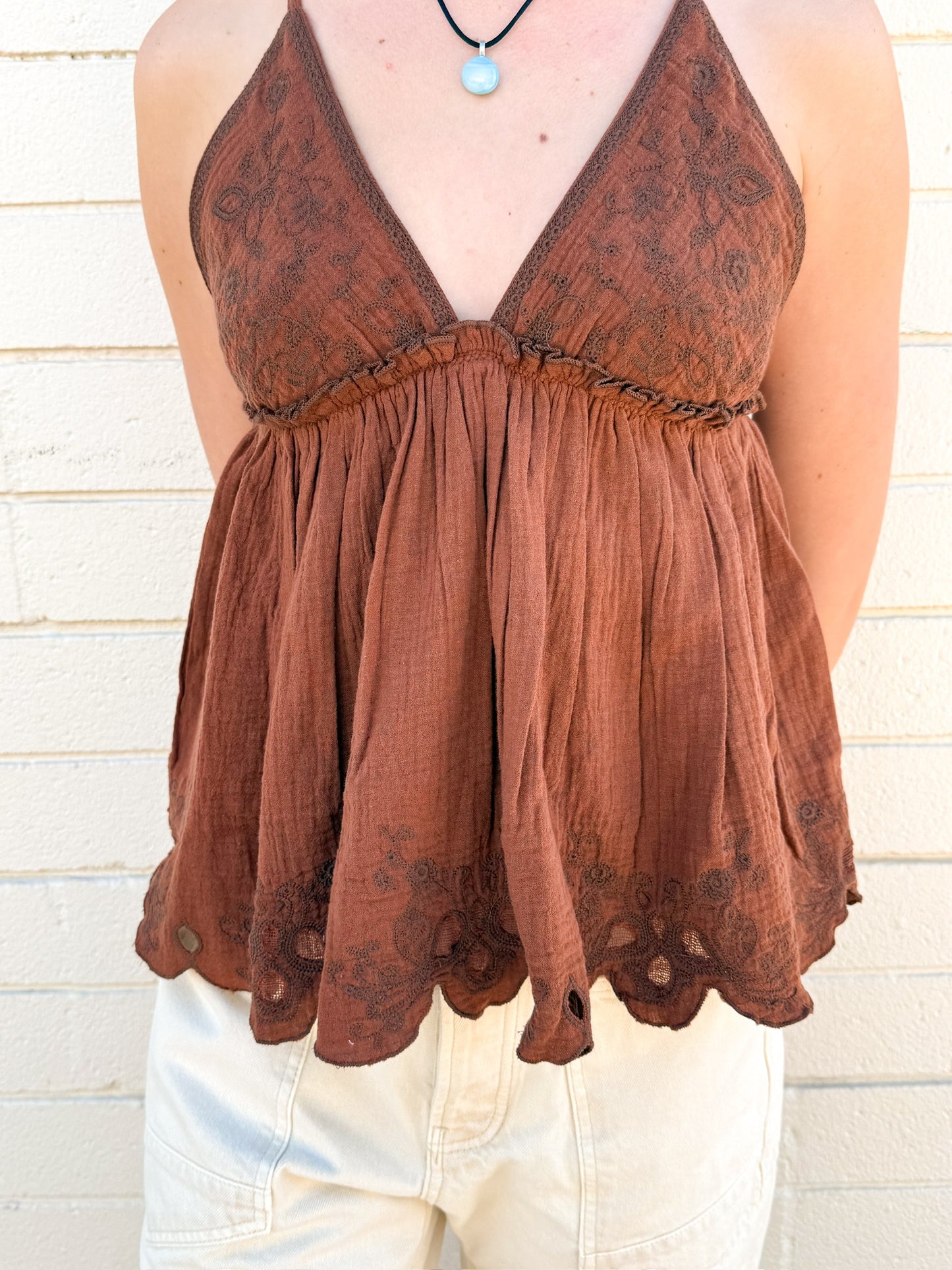 Free People Sunny Days Cami-Chocolate