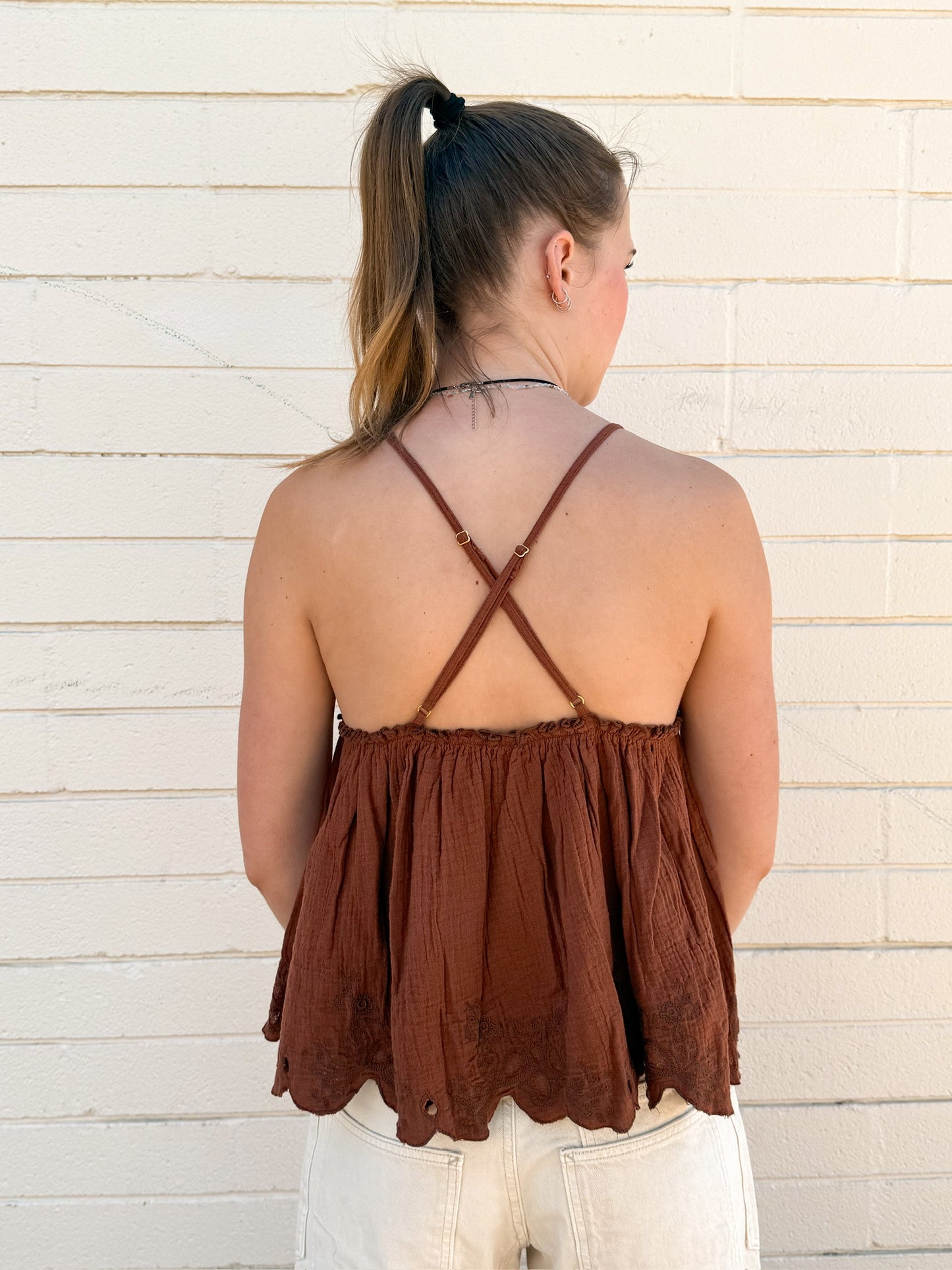Free People Sunny Days Cami-Chocolate