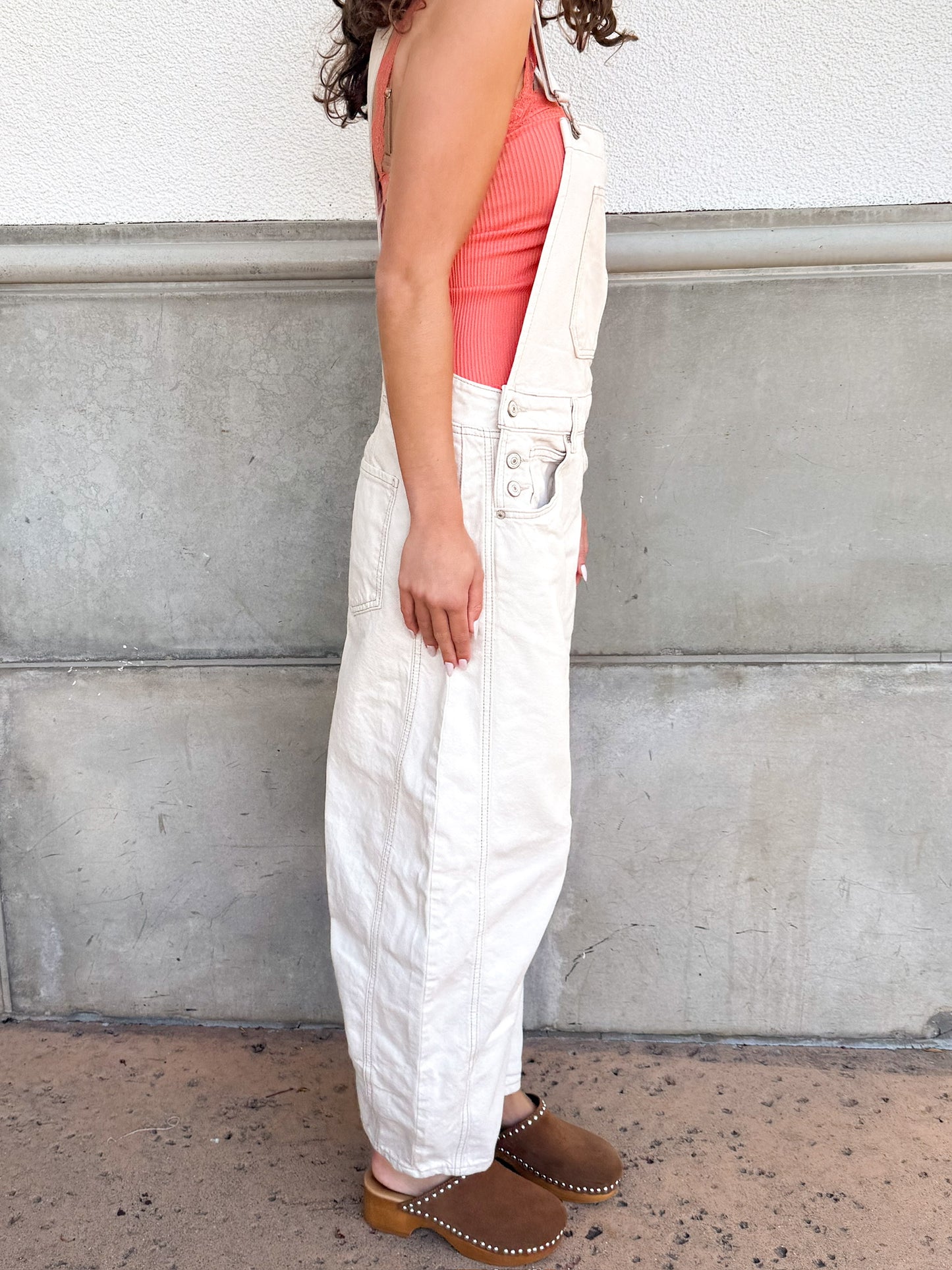 Free People Good Luck Overall - Milk
