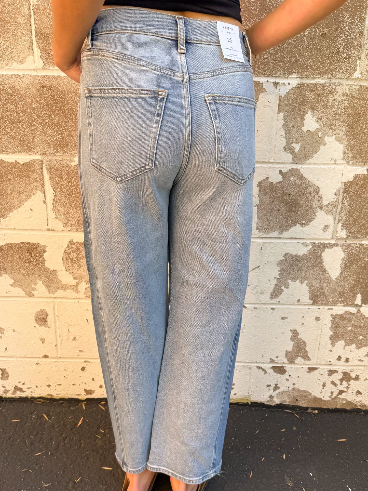 Z Supply Luna High Rise Crop Bowed Jean - Utopia