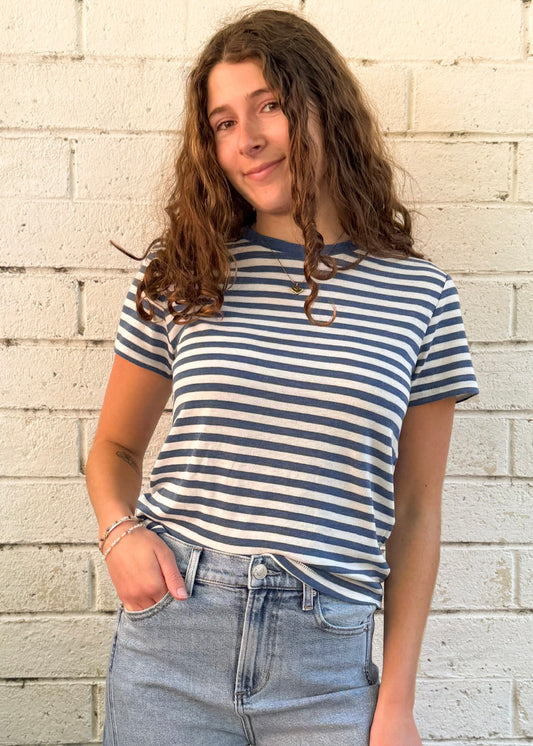 Z Supply Tourist Stripe Tee - ZT261475 - Calypso Blue