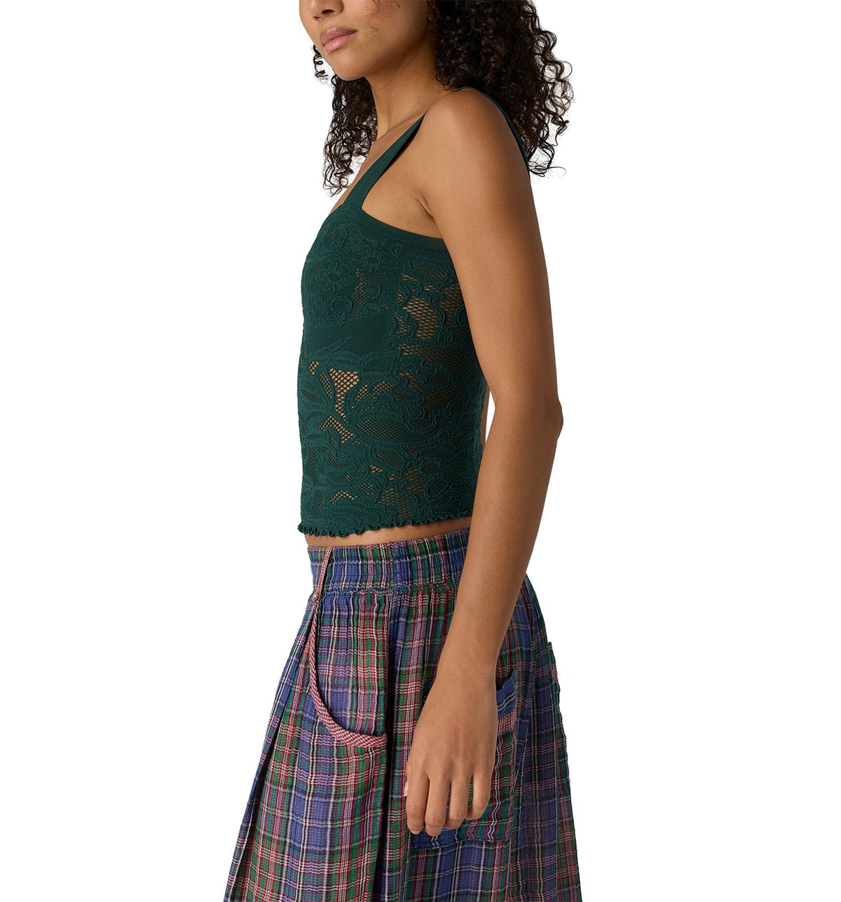 Free People Heirloom Cami - Rainforest, side view