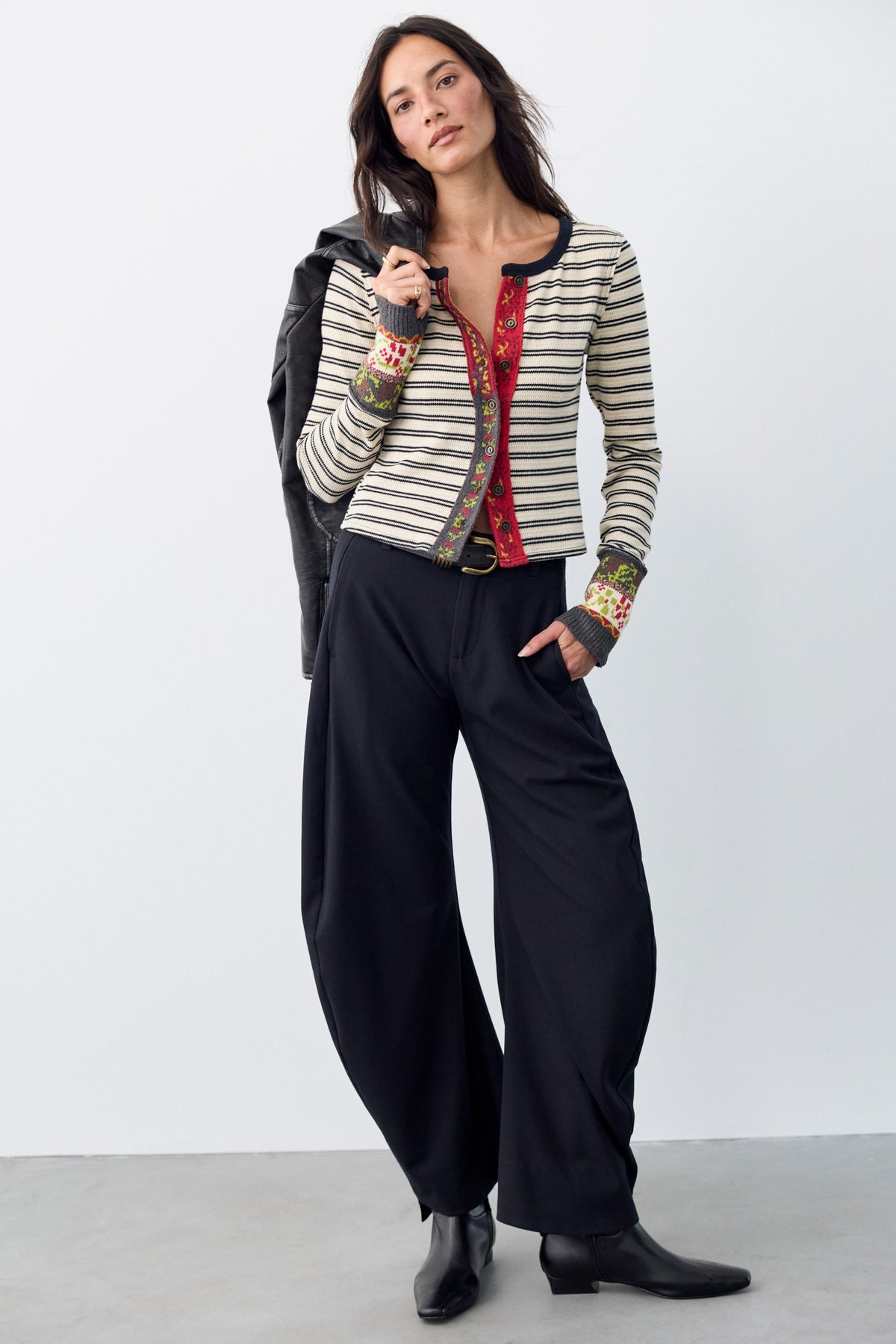 Free People Noa Cardi - Tea Combo, full styling view