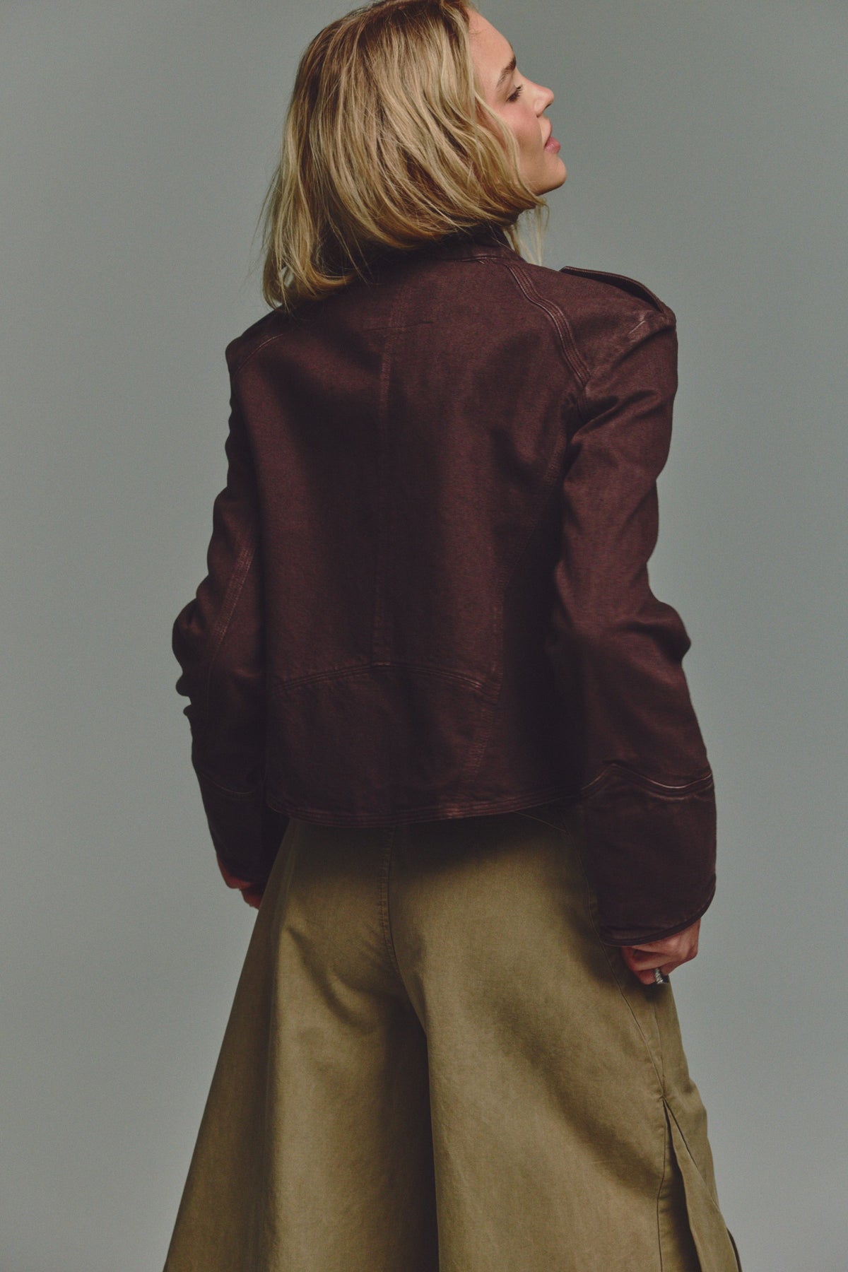 Free People Ryland Band Jacket - Double Espresso, back view