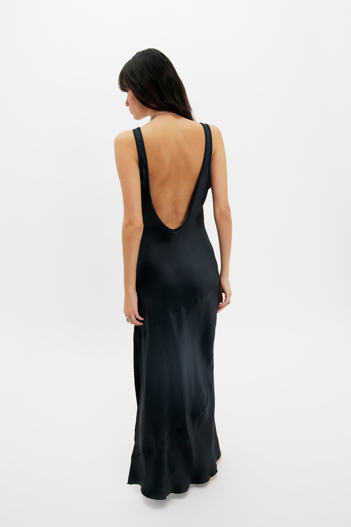 Free People Simply the Best Maxi Slip Dress - Black, back view
