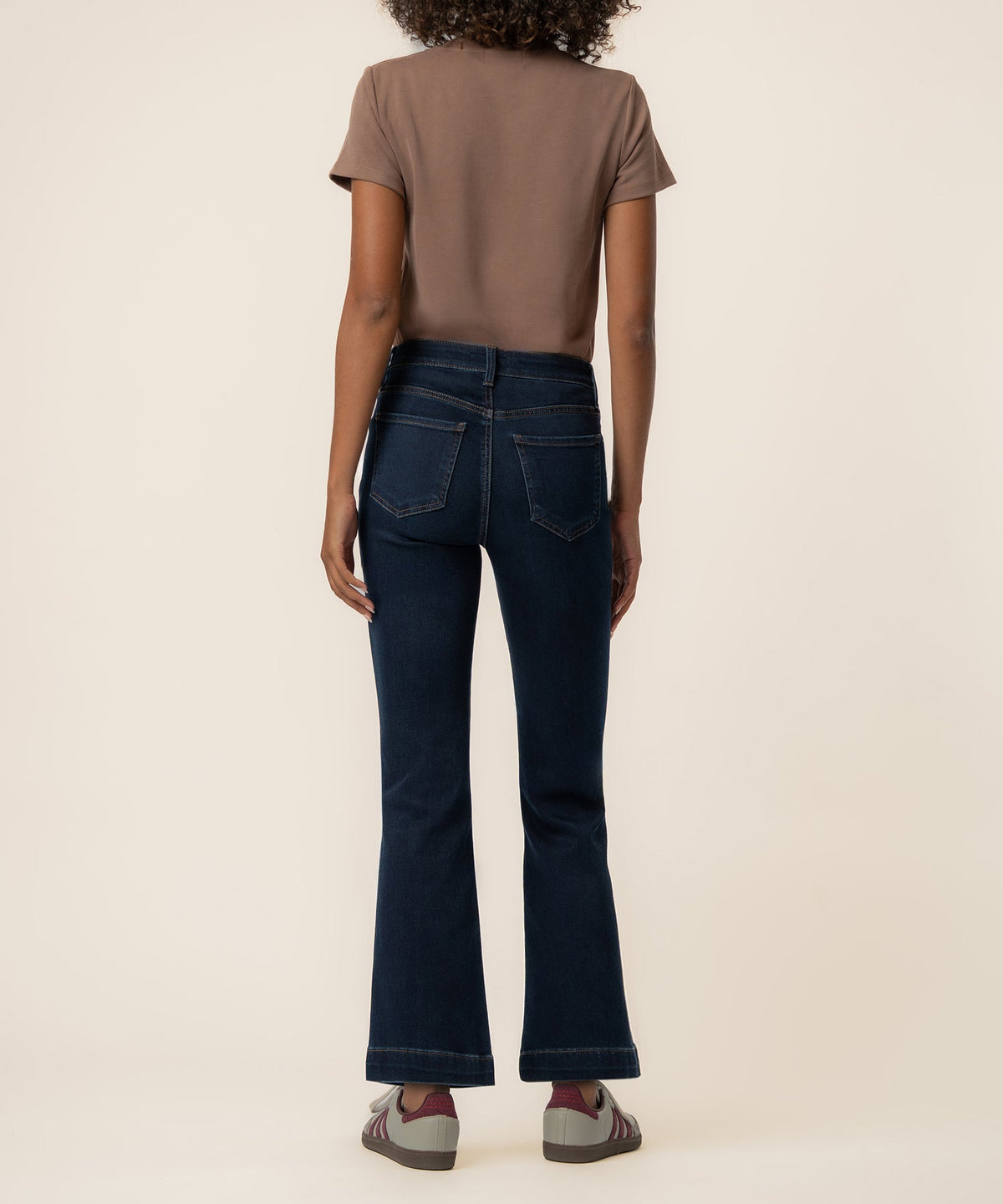 KUT from the Kloth Kelsey High Rise Kick Flare Jeans in Patience, back view