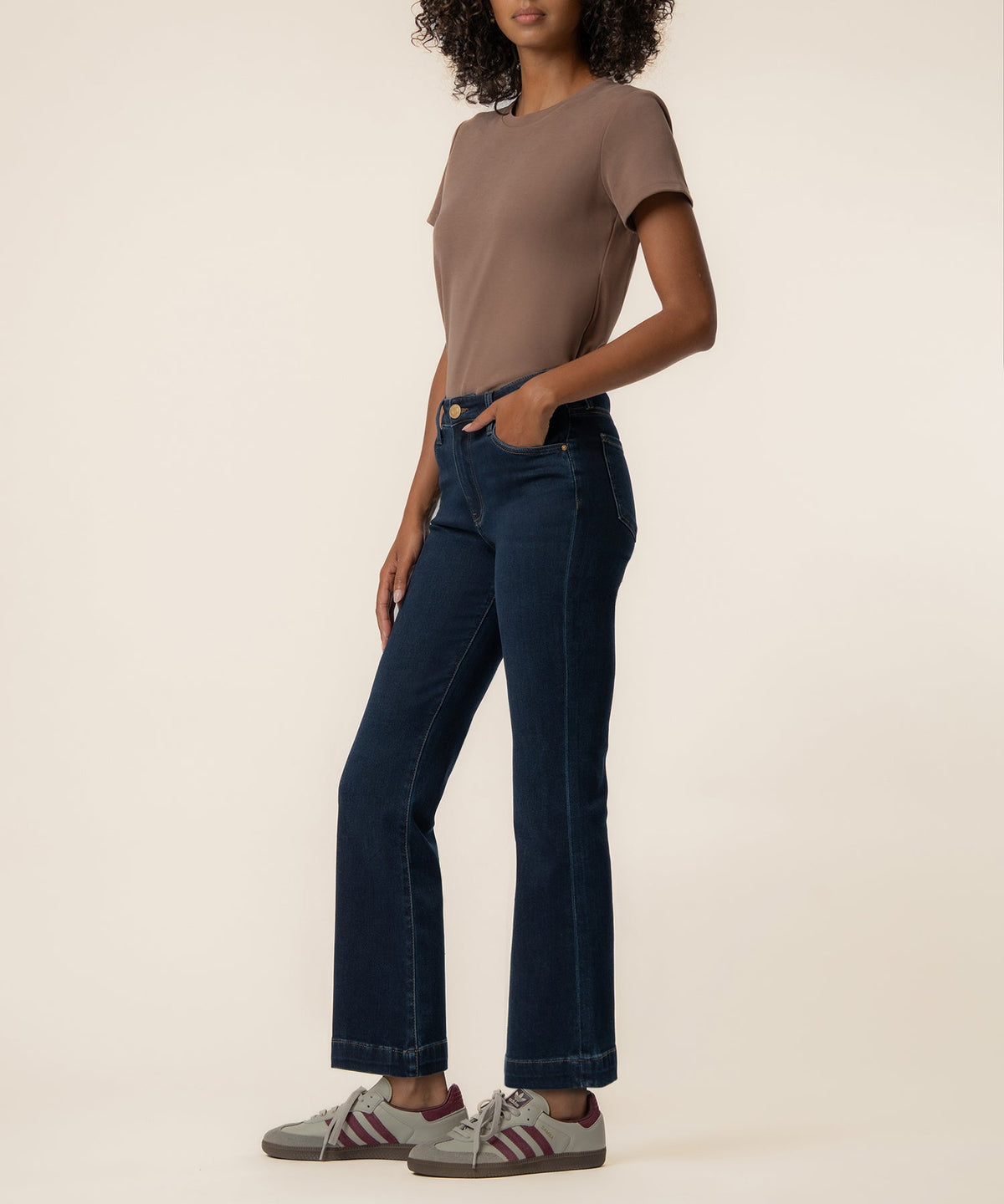 KUT from the Kloth Kelsey High Rise Kick Flare Jeans in Patience, side view