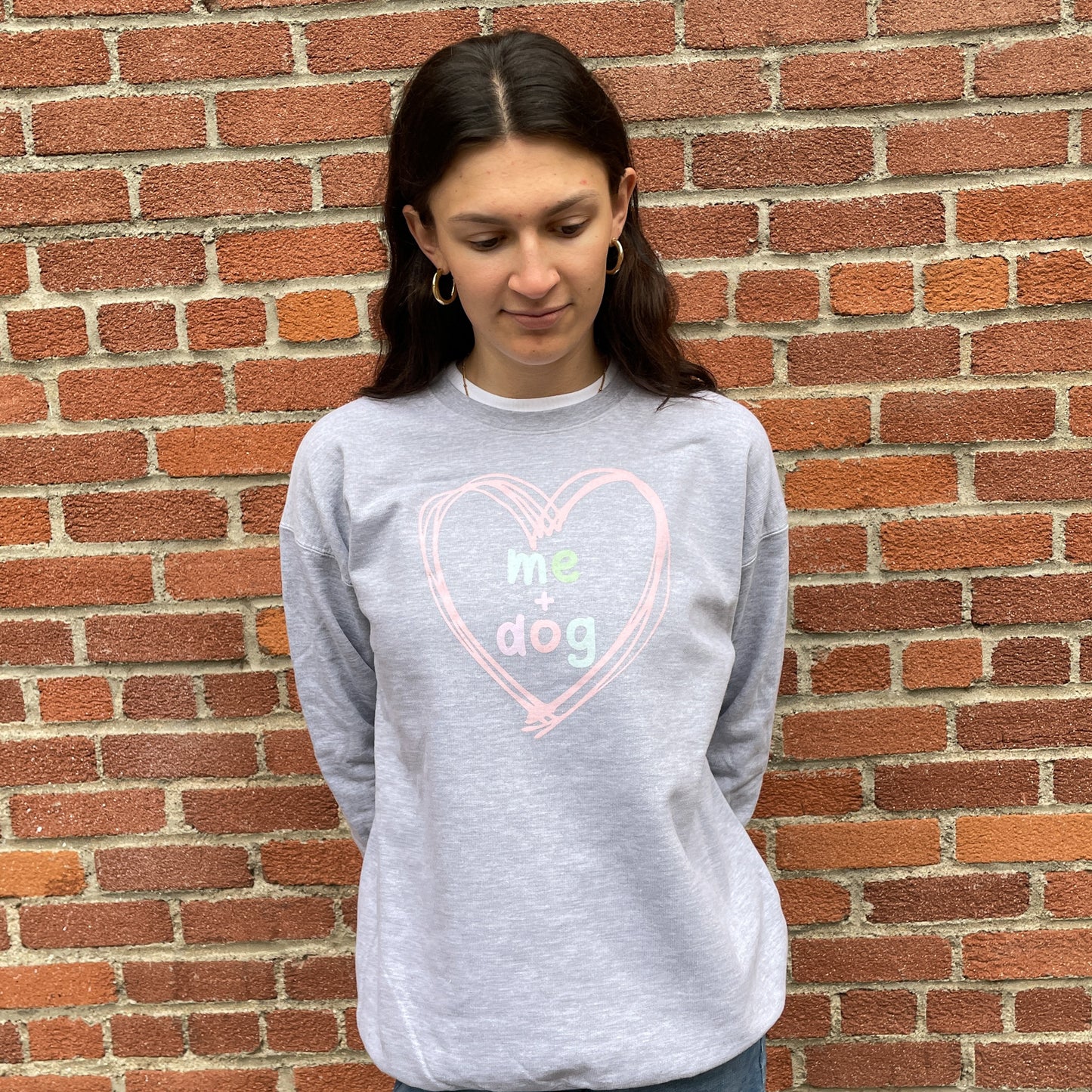 Me Plus Dog 4 Color Pullover Sweatshirt - Grey